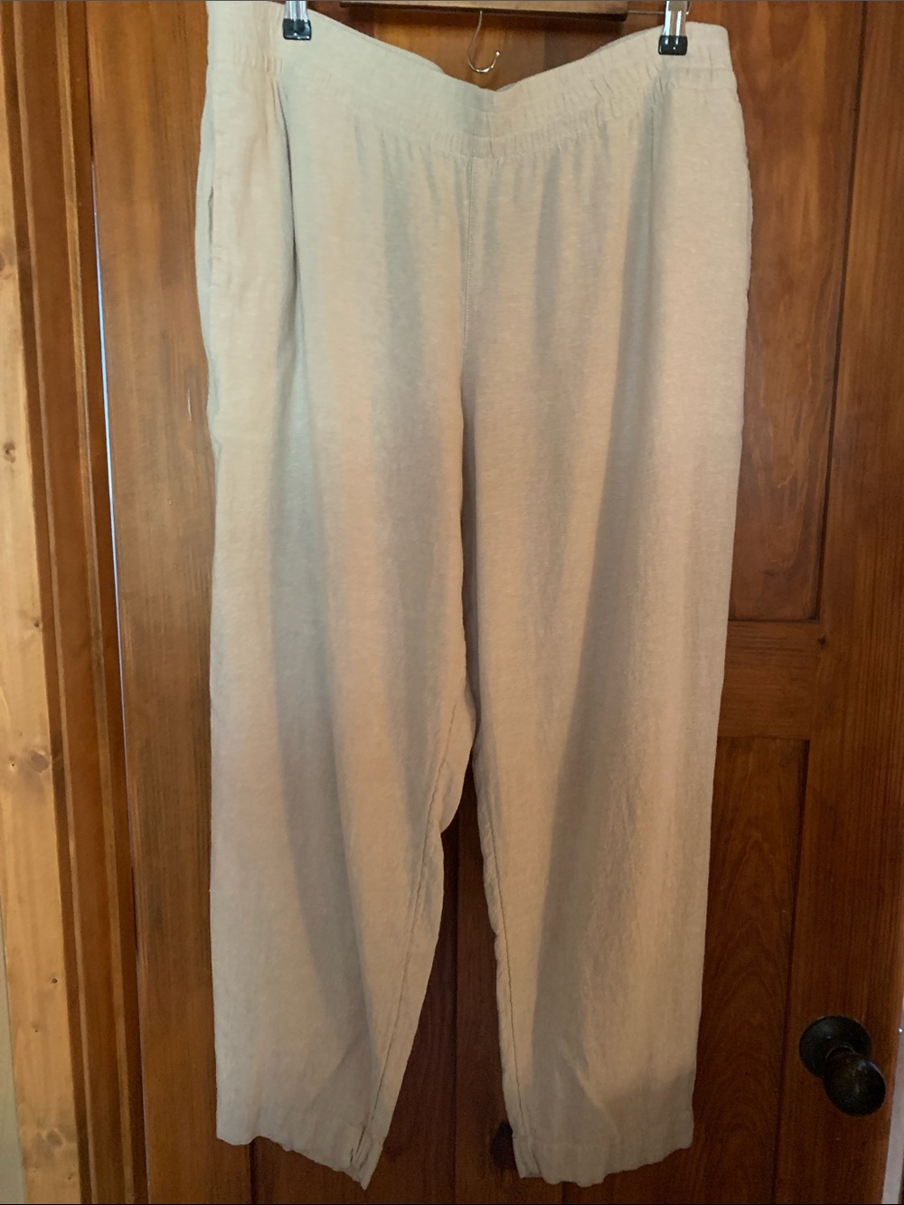Old Navy Beige Cropped Wide-Leg Pants